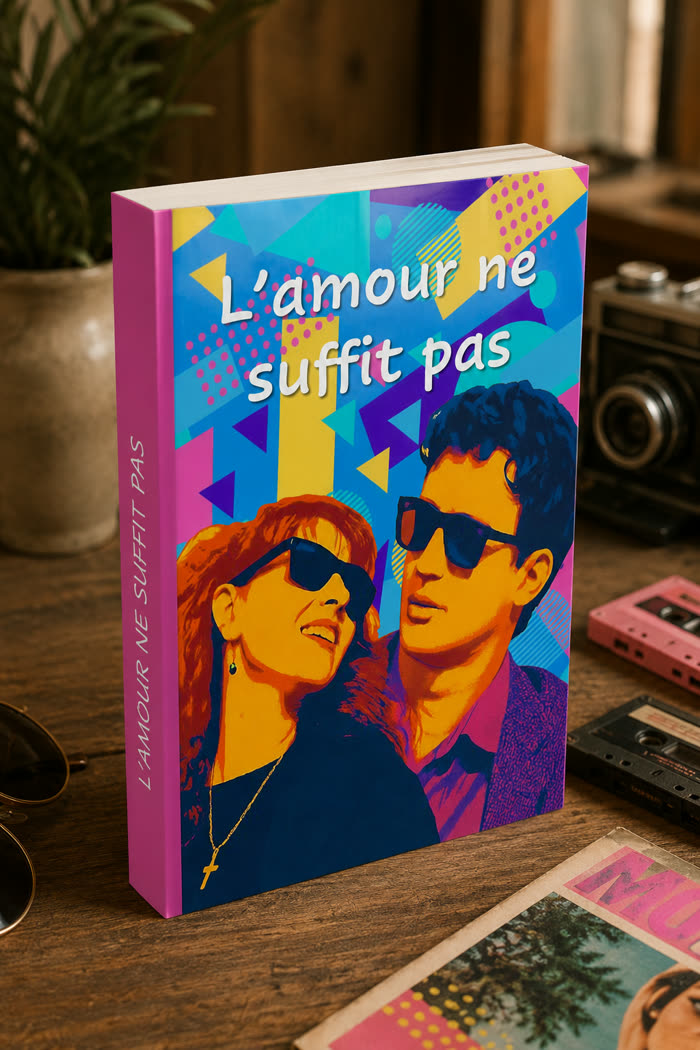 Le livre L'amour ne suffit pas posé sur une table en bois