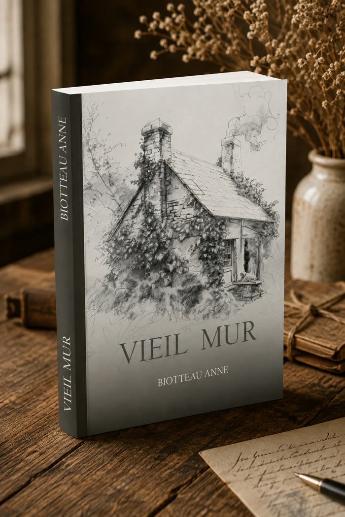 Le livre Vieil Mur posé sur une table en bois